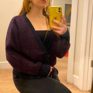 100% wool Preswick & Moore purple patterned sweater